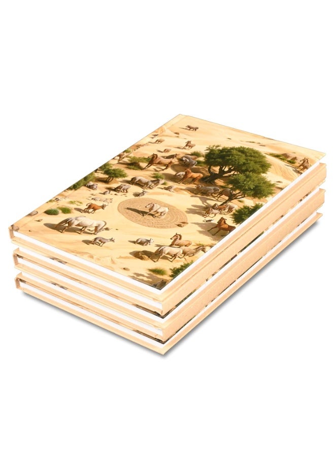 FIS® Hard Cover Notebook, A5 Size(148x210mm), 96 Sheets, Single Line Ruling, White Paper, Packet of 5 Pieces, Safari Animals Cover Design 2-FSNBHCA596D2 - Image 1